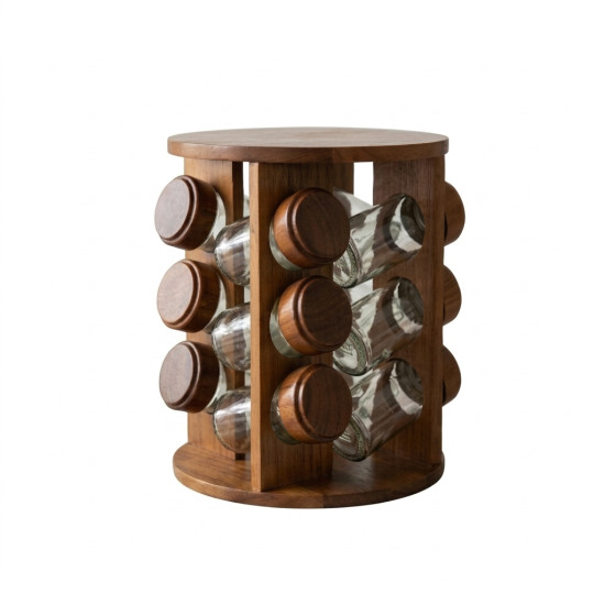 Rotating Spice Jars Set - 12 Pcs